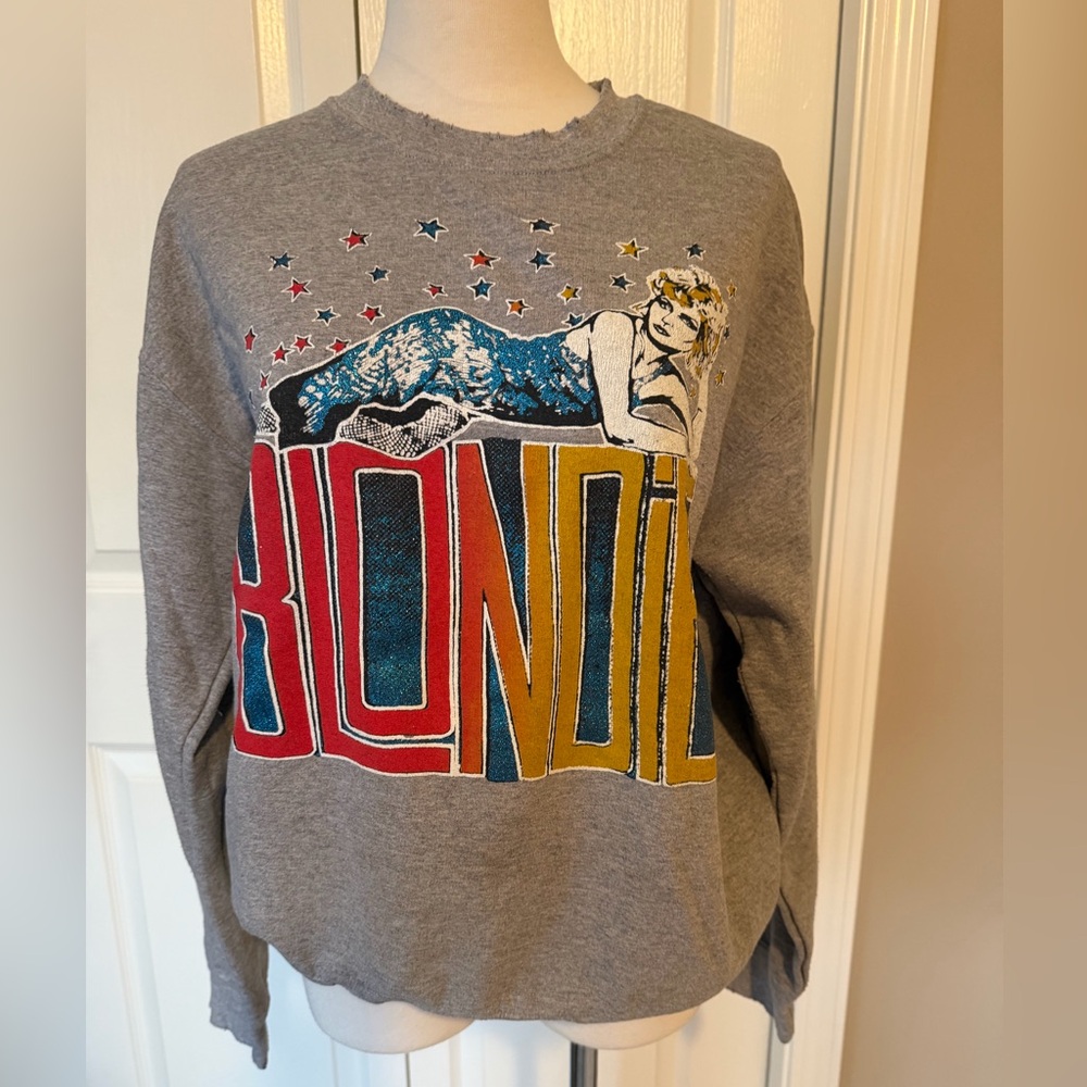 MadeWorn Gray Blondie distressed Sweatshirt
